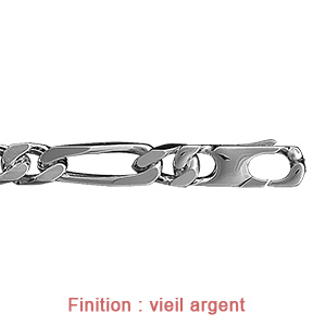 Cha�ne en argent mailles 1+2 largeur 8mm et longueur 50cm - Vue 3