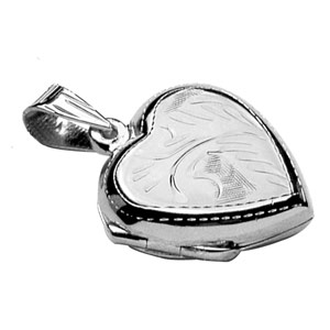 Pendentif en argent cassolette coeur ouvrag� - possibilit� d\'ins�rer 1 ou 2 photos droite et gauche - Vue 3
