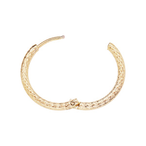 Cr�oles en acier et PVD jaune fantaisie motif �pis en 23mm - Vue 3