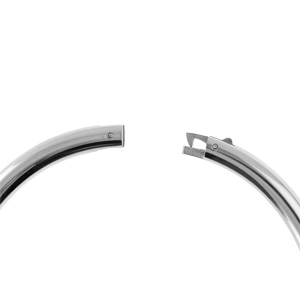 Bracelet en acier jonc massif tube ovale articul diamtre 62 x55.5mm interieur - Vue 3