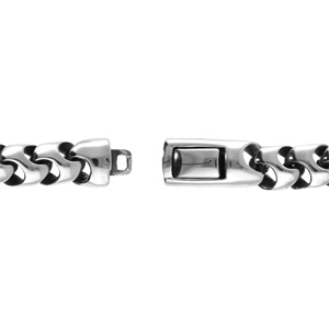 Bracelet en acier maille brillante  - 21cm - Vue 3