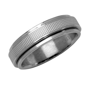 Alliance anti-stress en acier avec bandeau finement clout� - Vue 3