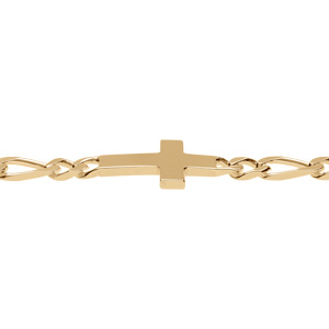 Bracelet en vermeil 1+3, 4mm de large croix plate lisse - 18cm - Vue 3