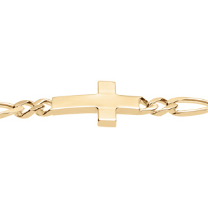 Bracelet en vermeil 1+3,  5mm de large croix plate lisse - 19cm - Vue 3