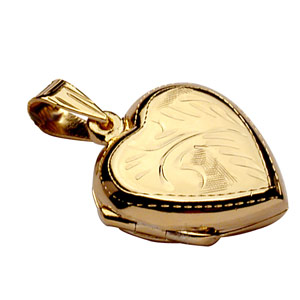 Pendentif en vermeil cassolette coeur ouvrag� - possibilit� d\'ins�rer 1 ou 2 photos droite et gauche - Vue 3