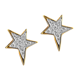 Boucles d\'oreilles en plaqu� or coeur �vid� et tour pav� d\'oxydes blancs et fermoir poussette - Vue 3