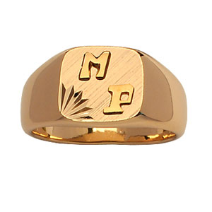 Chevali�re en plaqu� or plateau carr� bross� en biais et cisel� en �toile dans 1 angle - Vue 3