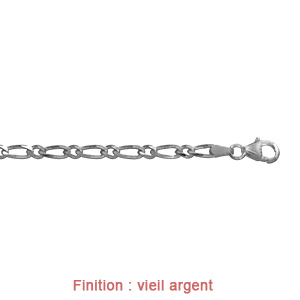 Cha�ne en argent maille Hawa� 1+1 largeur 4mm et longueur 50cm - Vue 3