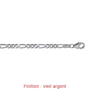 Cha�ne en argent maille Hawa� 1+3 largeur 4mm et longueur 50cm - Vue 3