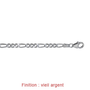 Cha�ne en argent maille Hawa� 1+3 largeur 4mm et longueur 55cm - Vue 3