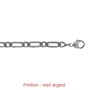 Cha�ne en argent maille Hawa� 1+1 largeur 5mm et longueur 50cm - Vue 3