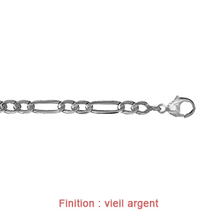 Cha�ne en argent maille Hawa� 1+2 largeur 5mm et longueur 50cm - Vue 3