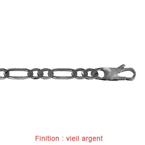 Cha�ne en argent maille Hawa� 1+2 largeur 6mm et longueur 55cm - Vue 3