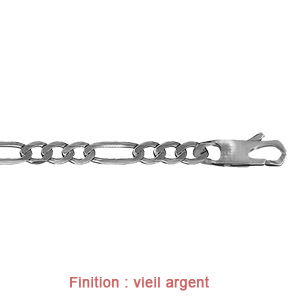 Cha�ne en argent maille Hawa� 1+3 largeur 6mm et longueur 55cm - Vue 3
