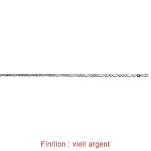 Cha�ne en argent rhodi� mailles 1+3 largeur 3mm et longueur 70cm - Vue 4