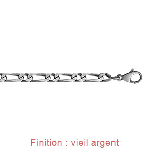 Cha�ne en argent mailles 1+1 largeur 4mm et longueur 55cm - Vue 4