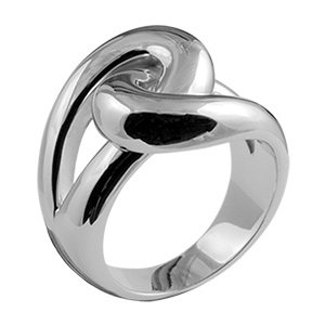 Bague Elix�s en argent massif 2 boucles entrem�l�es - Vue 4